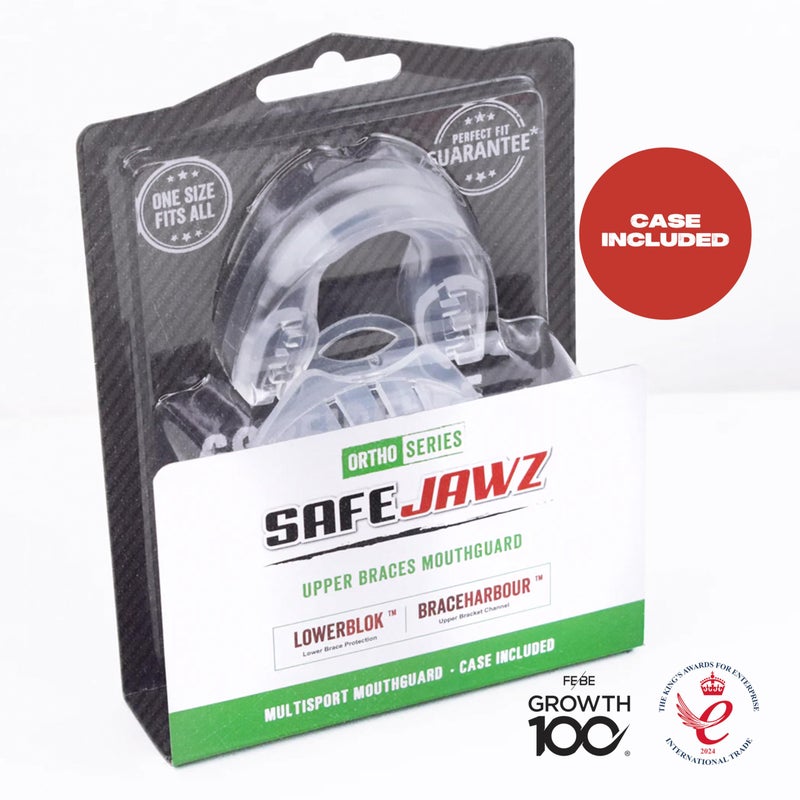 SafeJawz Mouthguard for Braces  One Size Re-Mouldable Mouth Guard with Case for Boxing  Basketball  Football  MMA  Lacrosse  Hockey and All Contact Sports (Transparent) - Image 5